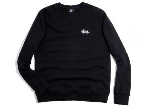 Stussy Basic Logo Applique Crew Black