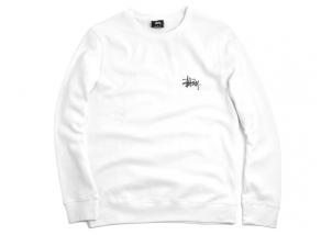 Stussy Basic Logo Crew White