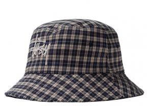 Stussy Basic Plaid Bucket Hat Off White
