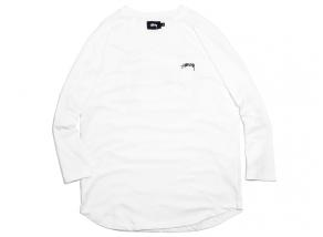 Stussy Laguna Dot Raglan Jersey White