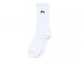 Stussy Small Stock Crew Socks White