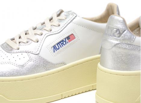 Autry Platform Low WB18 Leather White / Silver