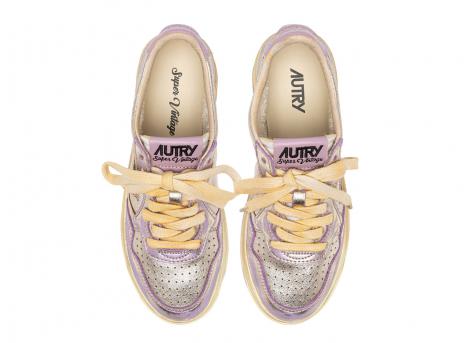 Autry Super Vintage Low MH02 Laminated / Scratches Platinum / Lilla