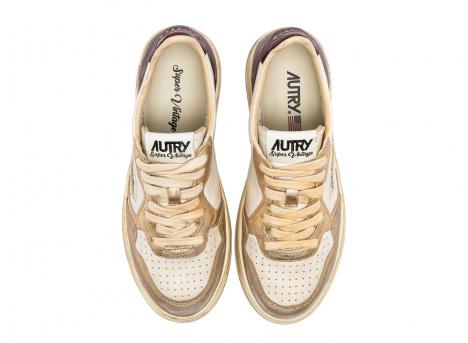 Autry Super Vintage MT04 Metal Leather Platinum / Violet