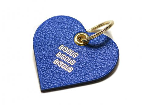 Bisous Skateboards Coeur Leather Key Ring Royal Blue