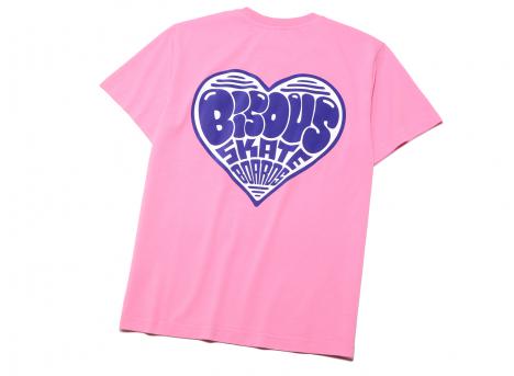 Bisous Skateboards Heart Tshirt Pink