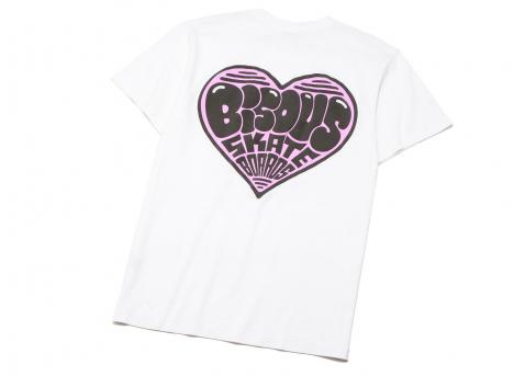 Bisous Skateboards Heart Tshirt White