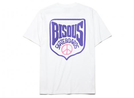 Bisous Skateboards Tshirt Blason White