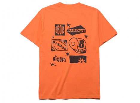 Bisous Skateboards Tshirt Flyer Washed Orange