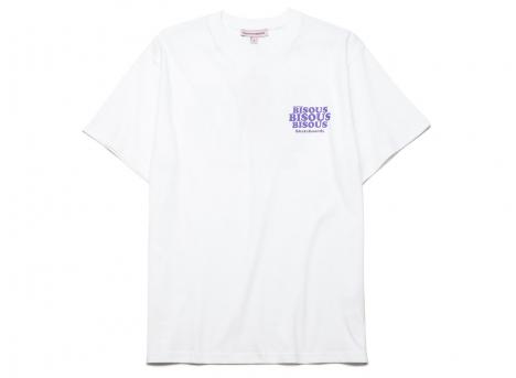 Bisous Skateboards Tshirt Grease White