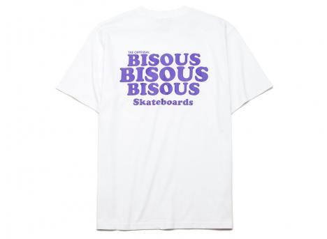 Bisous Skateboards Tshirt Grease White