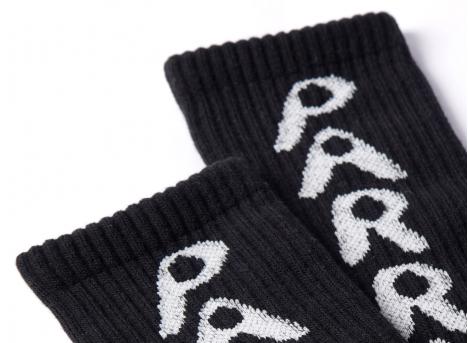 By Parra Hole Logo Crew Socks Black