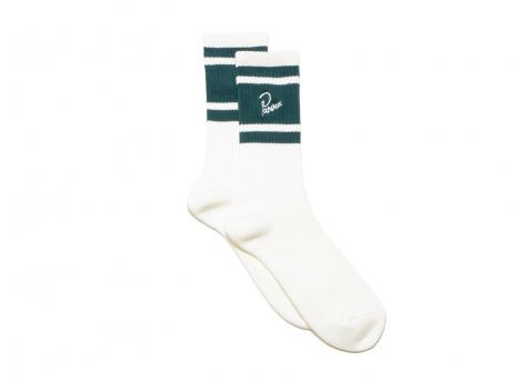 By Parra Signature Striped Crew Socks Off White