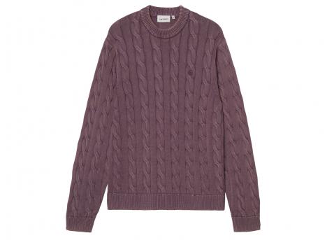 Carhartt WIP Carter Sweater Cotton Cozy Purple Garment Dyed I035179