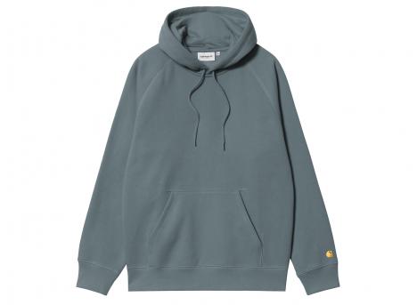 Carhartt WIP Hooded Chase Sweatshirt Cozy Blue / Gold I033661