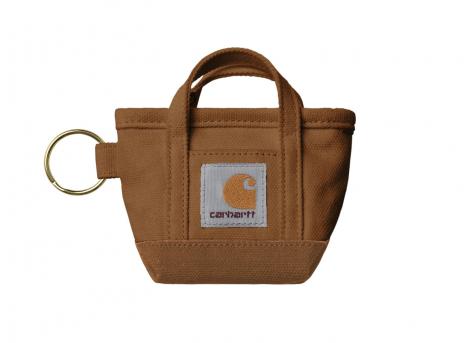 Carhartt WIP Mini Tote Bag Keychain Canvas Hamilton Brown I036418