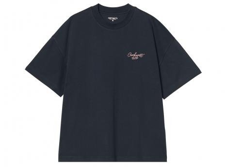 Carhartt WIP Signature Script Tshirt Deep Night / Glassy Pink I033828_3CF_XX_03