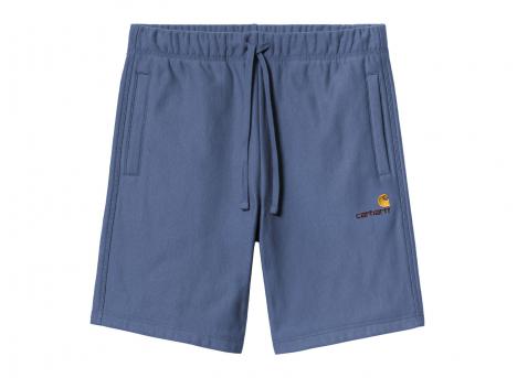Carhartt American Script Sweat Short Blue Iris I031685