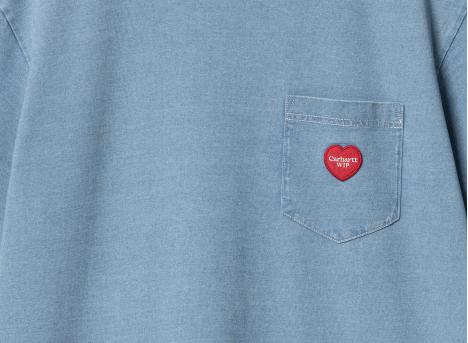 Carhartt Ingo Pocket Tshirt Light Blue Garment Dyed I034486