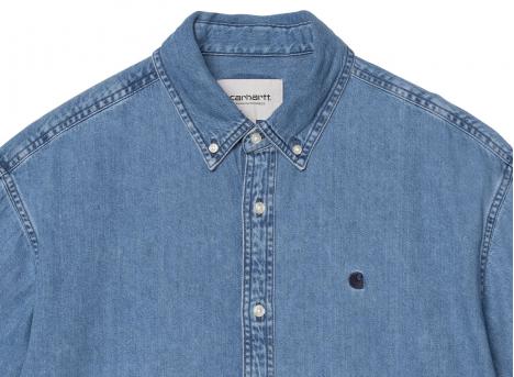 Carhartt Lucas SS Shirt Blue Stone Washed I034575