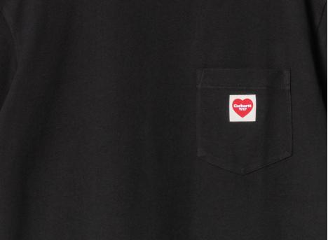 Carhartt Pocket Heart Tshirt Black / Red I032128