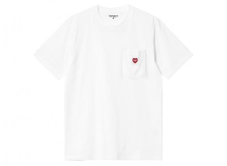 Carhartt Pocket Heart Tshirt White / Red I032128