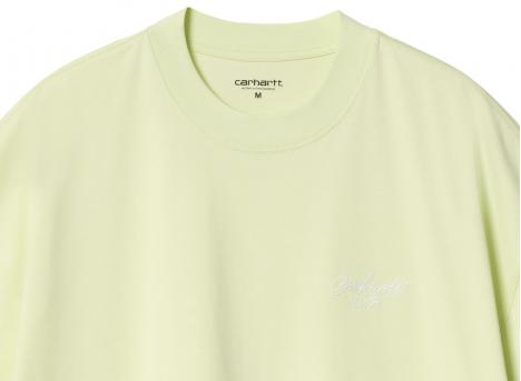 Carhartt Signature Script Tshirt Air Green / White I033828
