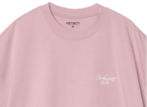 Carhartt Signature Script Tshirt Hortensia / White I033828