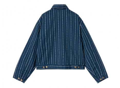 Carhartt Women Drewe Jacket Heart C Pinstripe Ink / Natural Rinsed I034845