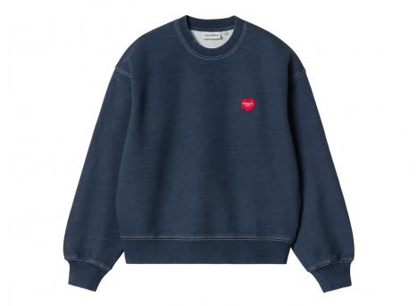 Carhartt Women Ingo Sweat Dark Blue Garment Dyed I034677