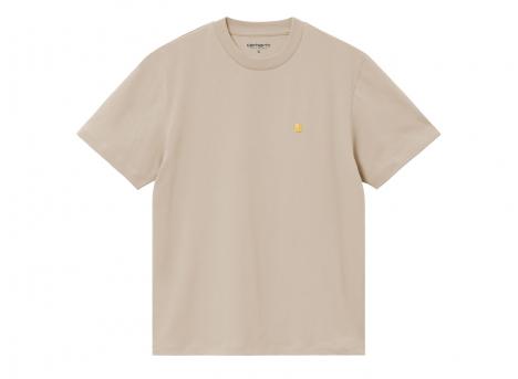 Carhartt Women Chase Tshirt Fleur De Sel / Gold I033045