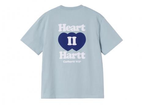 Carhartt Women Heart II Hartt Tshirt Blue Fog I035259