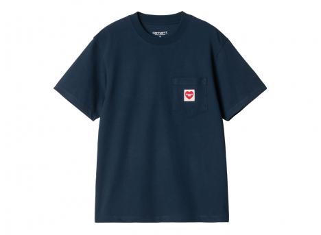 Carhartt Women Pocket Heart Tshirt Ink / Red I032180