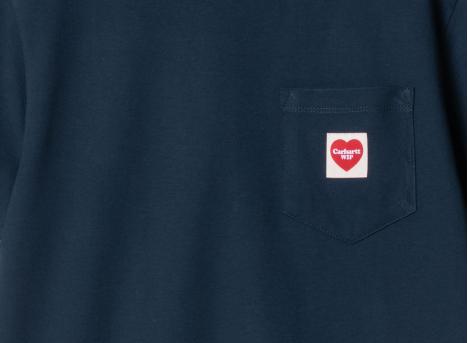 Carhartt Women Pocket Heart Tshirt Ink / Red I032180