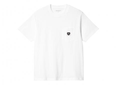 Carhartt Women Pocket Heart Tshirt White / Black I032180