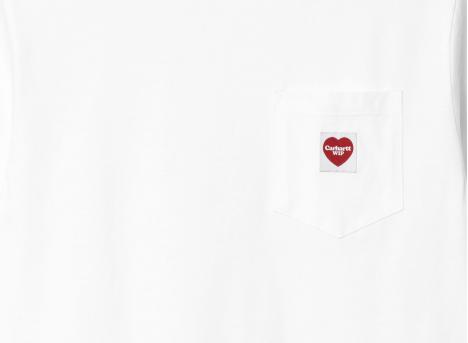 Carhartt Women Pocket Heart Tshirt White / Red I032180