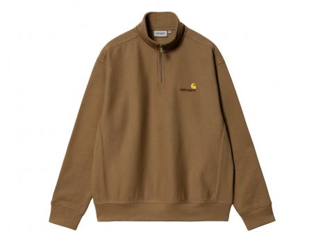 Carhartt WIP Half Zip American Script Sweat Hamilton Brown I027014_HZ_XX