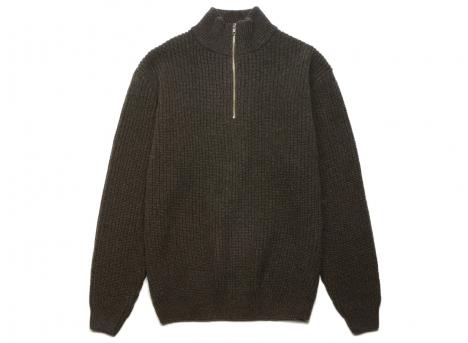 Colorful Standard Merino Quarter Zip Coffee Brown