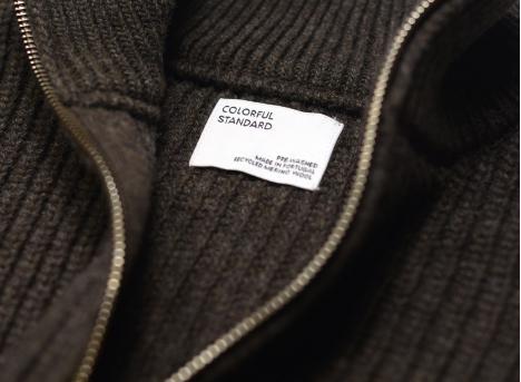 Colorful Standard Merino Quarter Zip Coffee Brown