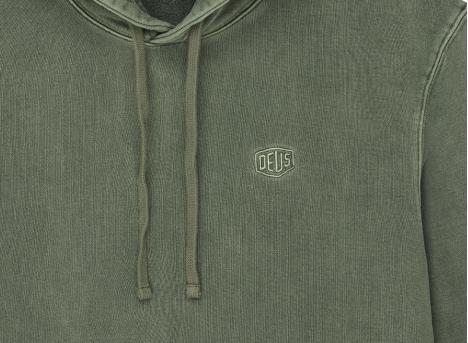 Deus Ex Machina Shield Garment Dyed Hoodie Cypress Green
