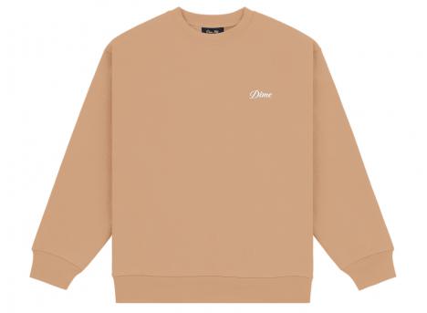 Dime Cursive Small Logo Crew Hazelnut