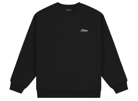 Dime Cursive Small Logo Crew Black
