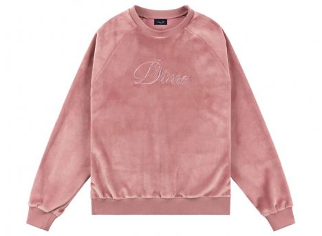 Dime Cursive Velvet Crewneck Dusty Pink