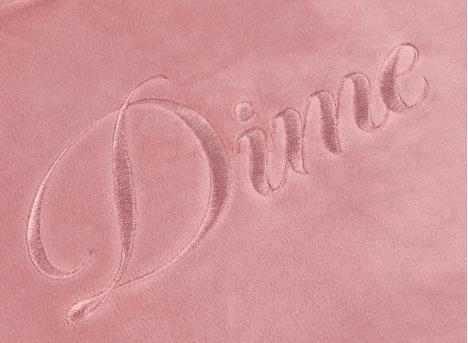Dime Cursive Velvet Crewneck Dusty Pink