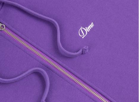 Dime Cursive Zip Hoodie Purple