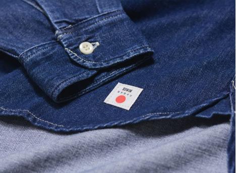 Edwin Denim Work Shirt Blue Dark Used I035112