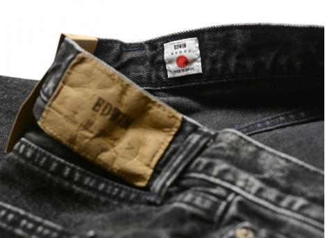 Edwin Regular Tapered Kaihara Right Hand Black Denim Mid Dark Used I030680