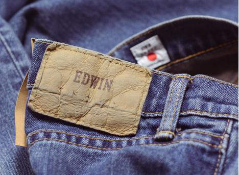 Edwin Slim Tapered Kaihara Pure Indigo Denim Blue Mid Used I032060