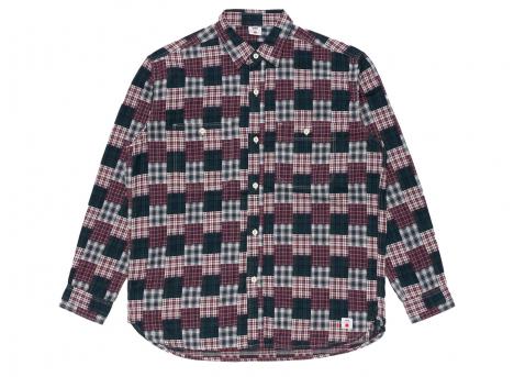Edwin Work Shirt LS Green / Red I036712