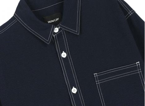 Howlin by Morrison Everyday Seersucker Shirt Navy